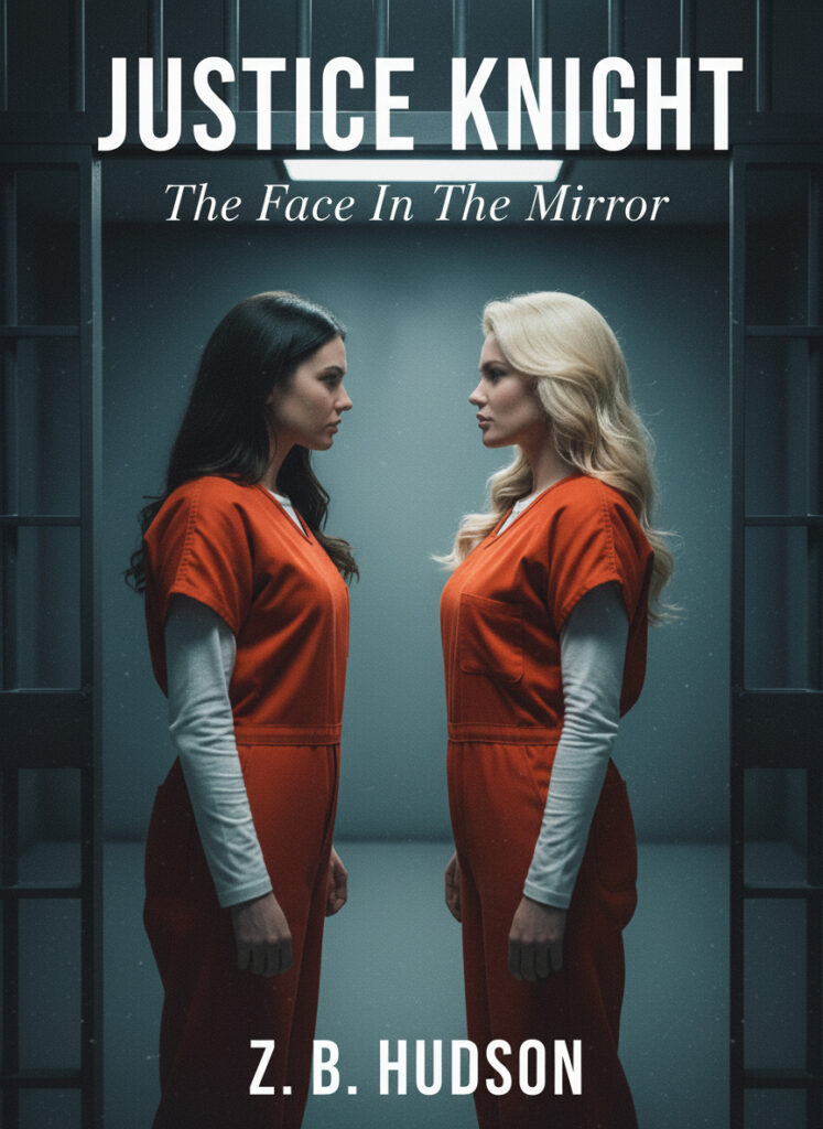 two female prisoners in orange jump suits are facing each other hostility is visible